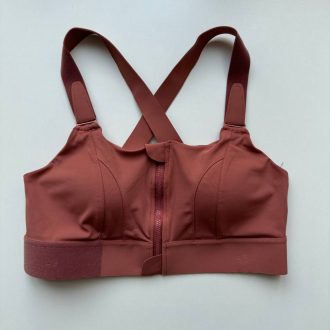 نیم تنه ورزشی زنانه حرفه‌ای جلو زیپ دار آجری