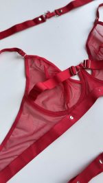 لباس خواب فانتزی گارتر دار لونه زنبوری با سوتین فنردار ارزان