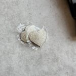 نیپل سنگی قلبی چسب دار نقره ای