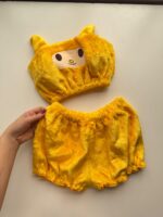 ست نیم‌تنه و شورتک تدی فانتزی مدل عروسکی با کاپ‌دار نیم‌تنه (کد ۴۶۵۹)